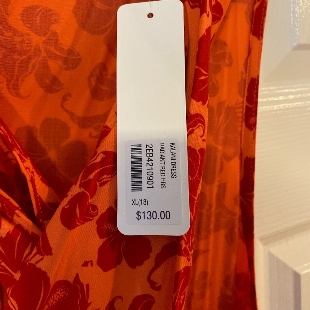 Soft surroundings Kalani Red Hibiscus Dress- XL (18) - Picture 4 of 5